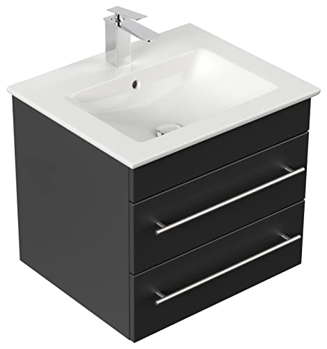 Mobile bagno con lavabo Villeroy & Boch Venticello 60cm nero satinato
