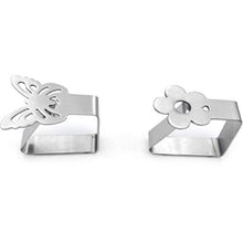 DOITOOL 4Pcs Tovaglia Clip Decorativo in Acciaio Inox Addensare Foglia Farfalla A Forma di Fiore Tovaglia del Morsetto del Supporto della Copertura di Tabella Morsetti per La Primavera