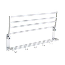 Starall Space - Portasciugamani pieghevole in alluminio, con 5 ganci, pieghevole, per cucina, bagno, 40/50/60 cm