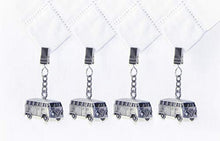 Brisa VW Collection - Volkswagen Hippie Bus T1 Camper Van Set di 4 Pesi per tovaglie, Clip per tovaglia, Ferma-tovaglia con Morsetto Come Decorazione per Casa/Giardino/Camping (Argento Antico)