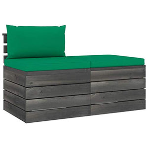 FAMIROSA Set Divani da Giardino su Pallet 2 pz con Cuscini Massello Pino-1676