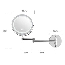 Specchio per vanità da Bagno a LED con Luce, Pieghevole a Doppia Faccia a Muro USB Caricamento Touch dimming Specchio per vanità 10 Volte ingrandimento,White