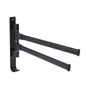 Portasciugamani da terra Portasciugamani da bagno girevole appeso mensola forata a parete per riporre senza ripiano-Nero_30X24CM