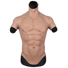 YYSDH Finta camicia muscolo divertente esercizio libero forte, performance di palcoscenico in silicone realistico petto maschile petto simulazione muscolare addominale muscolare pelle silicone morbido