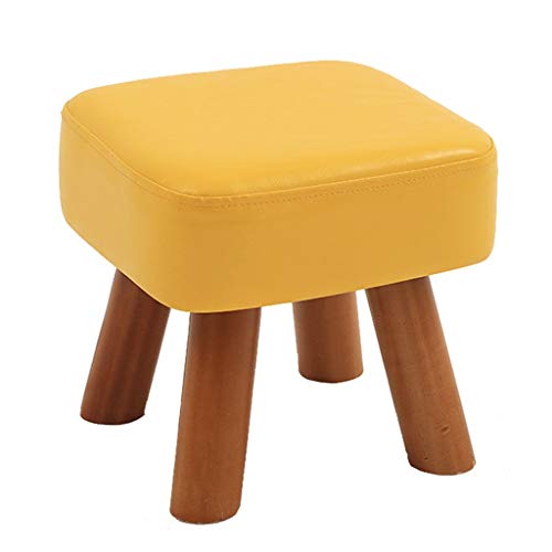 Mobili per la casa e Giardino Supporto in Legno Quadrato Imbottito Sgabello Imbottito per Pouf Sgabello ottomanto Sgabello 4 Gambe e Rivestimento in Ecopelle Ottomani da Cucina (Colore : Pink)