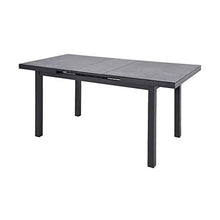 Gartentraum Anhtrazit Alu Tavolo da Giardino allungabile 130/240cm - Tavolo allungabile Turnu / 76x130/160x75cm (HxWxD)