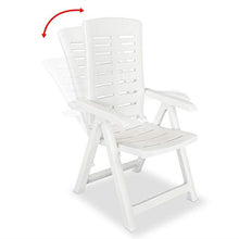 Qnotici 5 pz. Set da Pranzo da Giardino, dinette, Tavolo da Giardino, mobili da Giardino, Salotto da Giardino, mobili da Balcone, terrazza, plastica Bianca