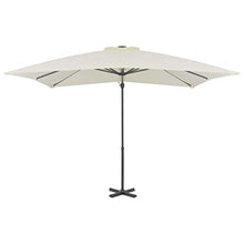 Festnight Ombrellone a Sbalzo con Palo, Ombrellone Giardino Parasole in Alluminio 250x250 cm Sabbia