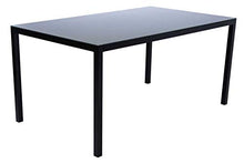 AVANTI TRENDSTORE - Sedico - Tavolo da Giardino, in Metallo Nero con Superficie in Vetro Grigio. Disponibile in 2 Diverse Misure. (Lap 150x72x90 cm)