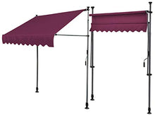 QUICK STAR Tenda da sole con morsetto, 300 x 130 cm, bordeaux, per balcone, protezione solare e terrazza, regolabile in altezza da 200-290 cm, per balcone, senza viti