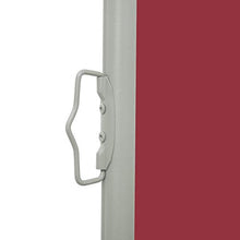 vidaXL Tenda da Sole Laterale Retrattile per Patio Privacy Automatica Schermo Parasole Frangivento 120x500 cm in Tessuto PU Rosso Telaio in Ferro