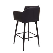 Mendler Sgabello Bar Lounge HWC-H93 con poggiapiedi 105x54x53cm - Ecopelle Nero