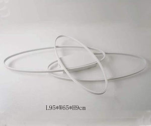 LED Plafoniera Soggiorno Dimmerabile Soffitto Lamp Moderno Ellisse Annulus Designer Lampada a Sospensione con telecomando Cucina Métal Acrilica Sala da pranzo Ufficio Lampadari L95*W65cm