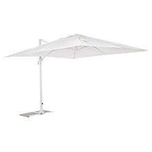 Stilè Ombrellone Decentrato da Giardino in Alluminio 3x4m Bianco Base Decentrata Telo Poliestere e Rotazione 360°