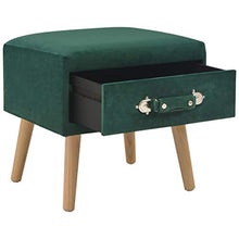 Festnight Comodino Camera da Letto, Comodino in Velluto Verde 40x35x40 cm