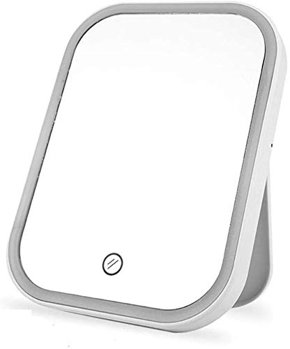 LBWARMB Trucco Specchio con luci Specchio per Il Trucco LED Trucco Illuminato Dual Alimentazione Doppia con luminosità del Touch-Controllo Specchi Cosmetici Illuminati da Tavolo per Il comò da Bagno