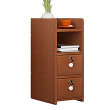 Comodino Filetto Mini Assemblea Domestica Camera con la Serratura Storage Box Piccolo Ultra Narrow Studio Locker FANJIANI (Color : Red Walnut, Size : 20X32X60cm)