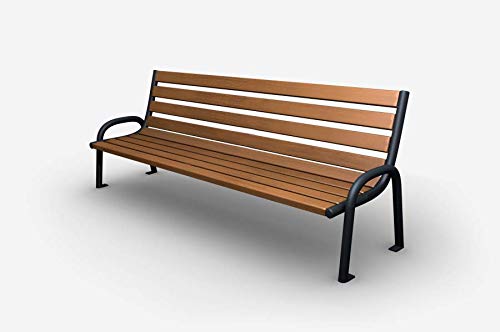 Panchina da giardino in acciaio massiccio e legno di palissandro 02003
