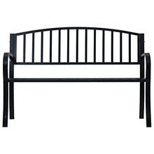 vidaXL Panchina da Giardino con Braccioli Curvati Elegante Robusta Classica Panca Arredi da Esterno Sedute 125 cm Nera in Acciaio