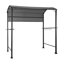 blumfeldt Steakhouse - Copertura per Griglia, Protezione Barbecue, Gazebo, 220x215x140cm, Poliestere, 180 g/m², Ripiani Interni Vetro, Ganci per Utensili, Ignifugo, Acciaio, Colore Grigio