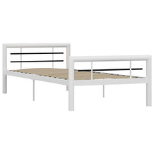 mewmewcat Giroletto con Struttura in Metallo Bianco e Nero, giroletto in Metallo per cameretta Stile Moderno Pratico per Famiglie 212 x 97,5 x 65,5 cm