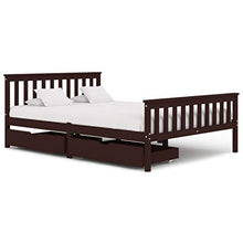 SKM Giroletto con 2 Cassetti Marrone Scuro Legno di Pino 140x200 cm (34.85kg)