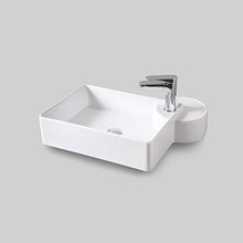 Lavandino Lavabo appoggio rettangolare serie Cartesio monoforo