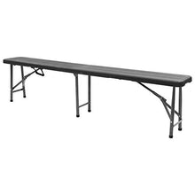 BIGTO Panche da giardino pieghevoli 2 pz 180 cm HDPE 180 x 25 x 43 cm (L x P x A) Nero