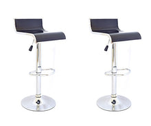 Yellowshop - Sgabelli Girevoli Nero E Cromato Sgebello Disign Ergonomico Regolabile Direzionale con Schienale E Poggiapiedi da Bar Pub Studio Ufficio Cucina Modello Plex Coppia (2 Pezzi)