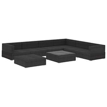 vidaXL Set Divani da Giardino 8 pz con Cuscini Foderati Lavabili Modulare Leggero Elegante Arredi da Esterno in Polyrattan Nero Telaio in Acciaio