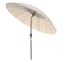 Outsunny Ombrellone da Giardino e Terrazza con Manovella, 18 Stecche e Testa Inclinabile, Ф255cm Bianco Crema