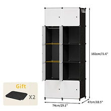 JOISCOPE Armadio Camera da Letto Appendiabiti Portatile, Armadio Guardaroba Componibile con Ante, Armadio Modulare Salvaspazio 10 Cubi
