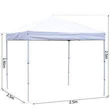 Outsunny Gazebo Pieghevole Impermeabile con Corde e Picchetti Rivestimento in Oxford 2.5 x 2.5 m Bianco