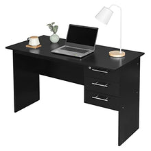 WOLTU TS59sz Scrivania con 3 Cassetti per Ufficio Studio Tavolo da Lavoro Porta PC in Legno Nero 120x59x75 cm