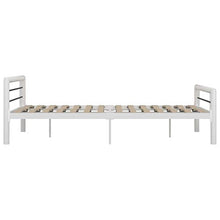 Tidyard Struttura Letto Matrimoniale in Metallo Bianco/Grigio con Doghe 140/160x200 cm,Giroletto Matrimoniale in Metallo con Doghe 140/160x200 cm,Telaio Letto Matrimoniale in Metallo con Doghe