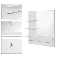 EUGAD Specchio da Bagno con Mensole Armadietto da Bagno con Specchio Portasciugamani Inclusa 60x13x70cm Bianco 0133WY