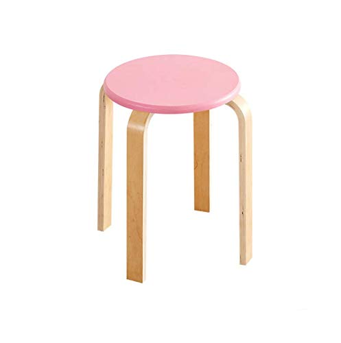 gongxi Sgabelli Impilabili, Sgabello Rotondo Sgabello Doccia Mobili in Legno Antiscivolo per Bar Cucina di Casa, 40 X 45,5 Cm