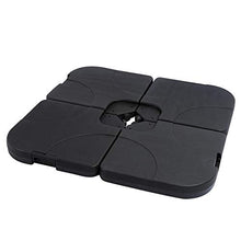GOTOTO 4 Pezzi Base per Ombrellone da Esterno in Plastica, Quadrata, 50x50x8cm, Nero
