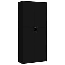FAMIROSA Armadietto Bianco Lucido Nero 80x35,5x180 cm in Truciolato