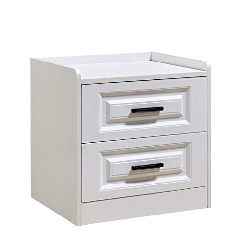 Comodino Moderno e Minimalista Camera da Letto 2 Bianco Tipo Economico Armadio Piccolo carico 400 kg-48x40x48 cm FANJIANI