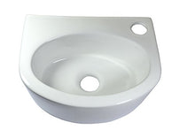 Piccolo lavabo in ceramica, montaggio a parete, da appendere, ovale, rettangolare, bianco, 43,5 x 30 cm