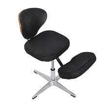 LIUXU Sedia da Studio, Design ergonomico Regolabile in Altezza, Piedini in Lega di Alluminio + Schienale in Legno + Imbottitura in Schiuma può ruotare di 360 °, utilizzata per Studio e Ufficio