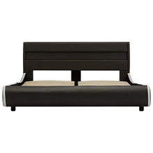 Tidyard Struttura Letto Singolo/Matrimoniale Moderno a Doghe con LED Rivestimento in Similpelle,Letto a Doghe,160x200 cm,Antracite