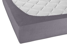 Biberna 0012344 Lenzuolo Frottee-Stretch (Altezza Materasso max. 22 cm) 1X 180X200 cm > 200X200 cm, Grigio Argento