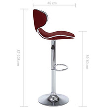 vidaXL Sgabelli da Bar 2 pz Rosso Vino in Similpelle