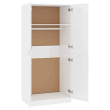 Tidyard Armadio Bianco Lucido 80x52x180 cm in Truciolato