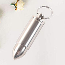 EXCEART Mini Pillola in Acciaio Inox Organizzatore a Forma di Proiettile Scatola di Pillole Impermeabile Portachiavi Porta Pillole Pillola Custodia di Vitamine per Viaggi All'aperto S