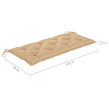vidaXL Cuscino per Panca da Giardino Ricambio Cuscino Ideale per Sdraio da Giardino Beige 120x50x7 cm in Tessuto