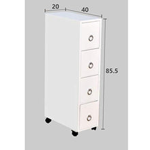 TXXM, cassettiera con cuciture e cassetti, in legno massello, per bagno, cucina, colore: bianco, dimensioni: 20 cm