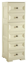 Tontarelli S.p.A. CASSETTIERA Alta 6 CASSETTI Piccoli Mobile Contenitore, Angora, 40x47x125 cm